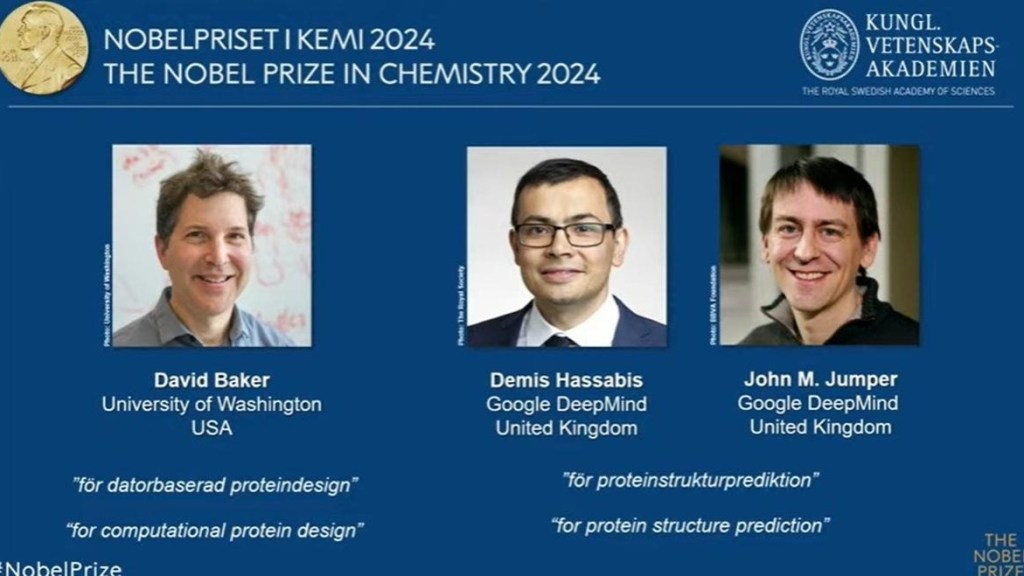 2024 Nobel Prize in Chemistry awarded to David Baker, Demis Hassabis, and John M.&nbsp;Jumper